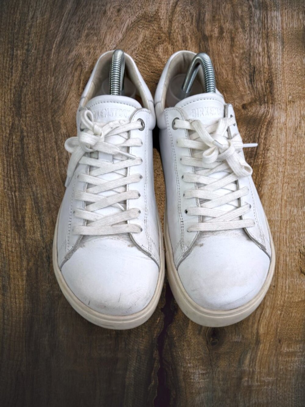 Birkenstock Bend Low White Leather Sneakers Cork Sole Lace Up Comfort Shoes 39